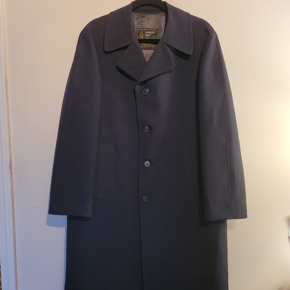 London Fog Men's Navy Overcoat